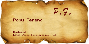 Popu Ferenc névjegykártya
